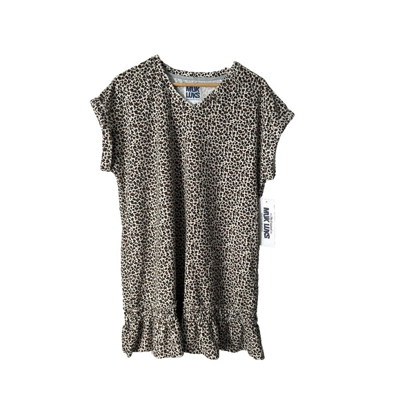 MUK LUKS Women's Vintage Terry Lounge Sleep Dress Animal Cheetah Print SZ L - Picture 1 of 7